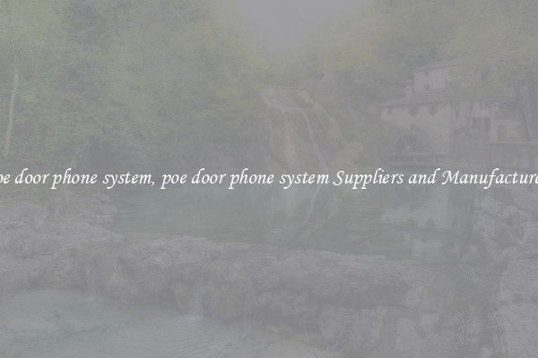 poe door phone system, poe door phone system Suppliers and Manufacturers