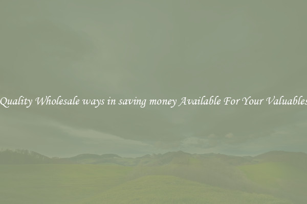 Quality Wholesale ways in saving money Available For Your Valuables