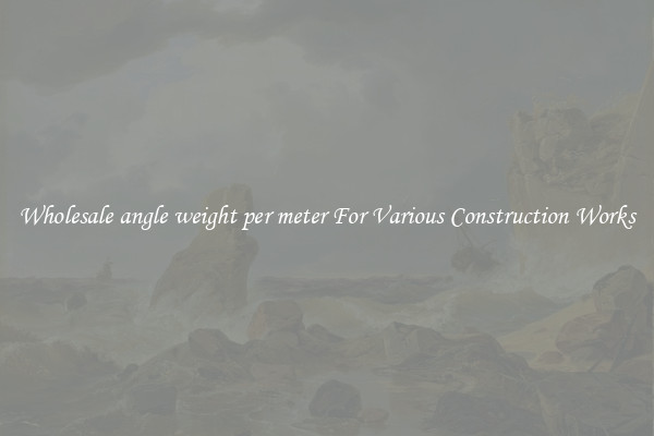 Wholesale angle weight per meter For Various Construction Works